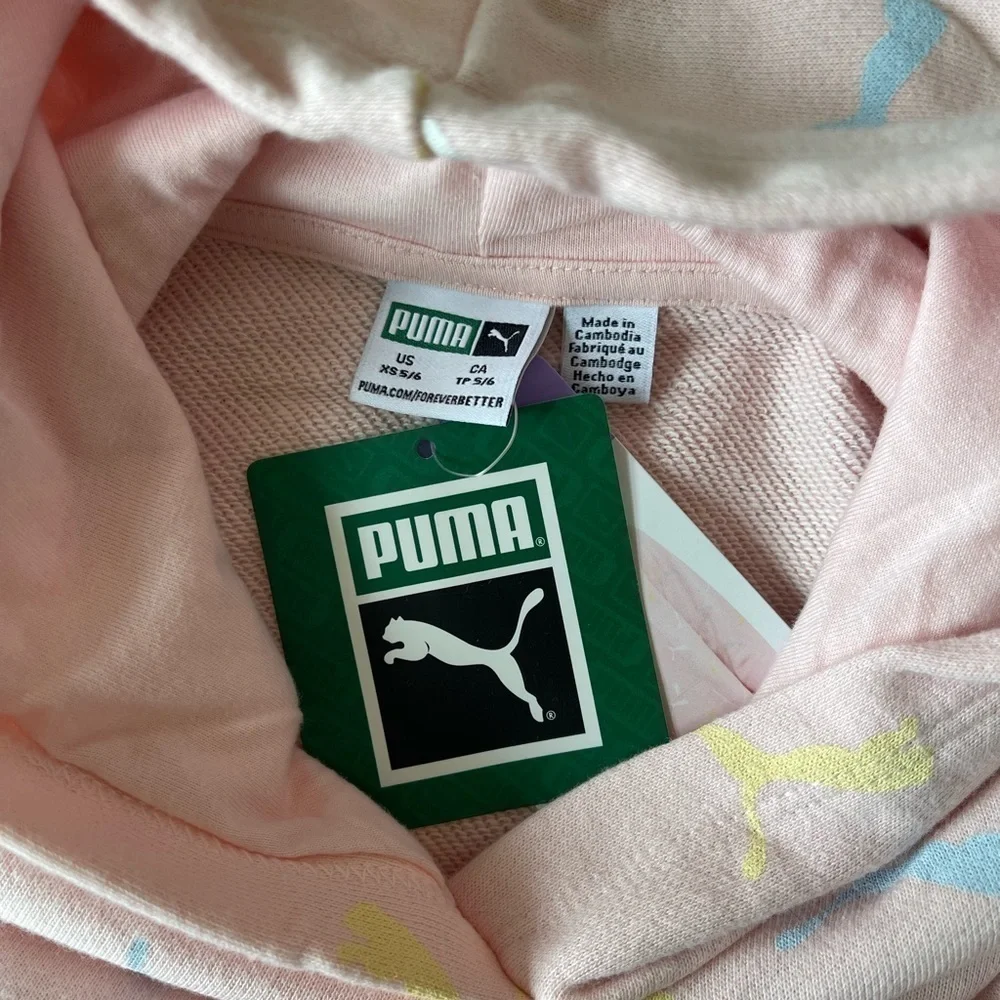Puma Pink Hoodie Youth Extra Small 5/6 NWT
